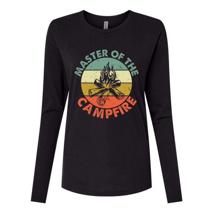 Master Of The Campfire Dad Camping Camping Dad Gift Womens Cotton Relaxed Long Sleeve T-Shirt