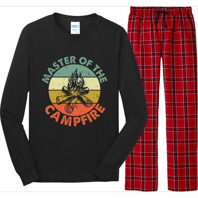 Master Of The Campfire Dad Camping Camping Dad Gift Long Sleeve Pajama Set