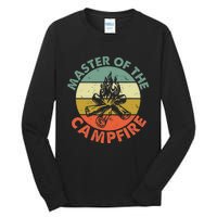 Master Of The Campfire Dad Camping Camping Dad Gift Tall Long Sleeve T-Shirt