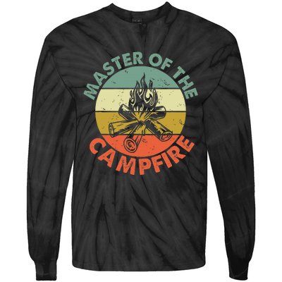 Master Of The Campfire Dad Camping Camping Dad Gift Tie-Dye Long Sleeve Shirt