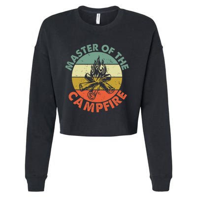 Master Of The Campfire Dad Camping Camping Dad Gift Cropped Pullover Crew