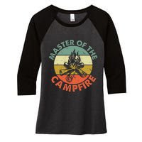 Master Of The Campfire Dad Camping Camping Dad Gift Women's Tri-Blend 3/4-Sleeve Raglan Shirt