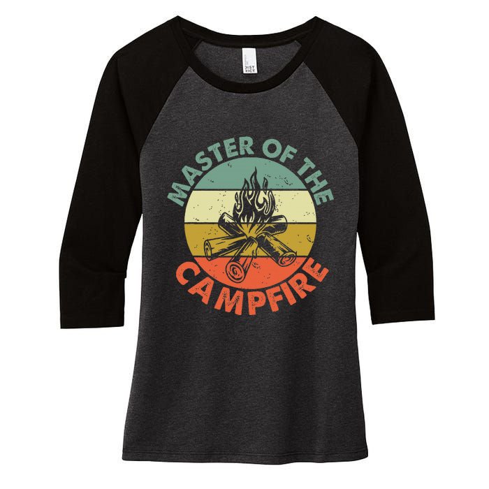 Master Of The Campfire Dad Camping Camping Dad Gift Women's Tri-Blend 3/4-Sleeve Raglan Shirt