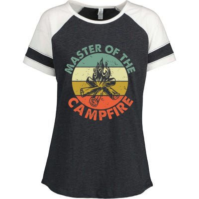 Master Of The Campfire Dad Camping Camping Dad Gift Enza Ladies Jersey Colorblock Tee