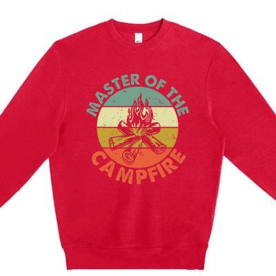 Master Of The Campfire Dad Camping Camping Dad Gift Premium Crewneck Sweatshirt