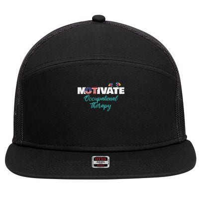 Motivate Occupational Therapy Ot Therapist Ota Gift 7 Panel Mesh Trucker Snapback Hat