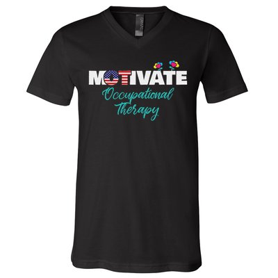 Motivate Occupational Therapy Ot Therapist Ota Gift V-Neck T-Shirt