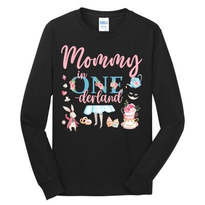 Mommy Of The Birthday Girl Mommy In Onderland 1st Birthday Tall Long Sleeve T-Shirt