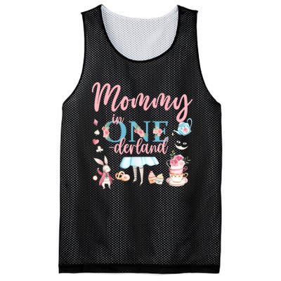 Mommy Of The Birthday Girl Mommy In Onderland 1st Birthday Mesh Reversible Basketball Jersey Tank