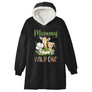 Mom Of The Wild One Zoo Theme Birthday Safari Jungle Animal Hooded Wearable Blanket