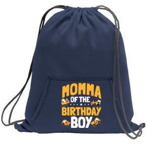 Momma Of The Birthday Boy Construction Worker Bday Party Sweatshirt Cinch Pack Bag