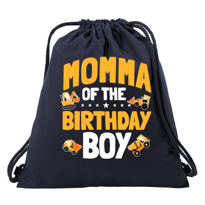 Momma Of The Birthday Boy Construction Worker Bday Party Drawstring Bag