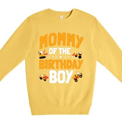 Mommy Of The Birthday Boy Construction Worker Bday Party Premium Crewneck Sweatshirt