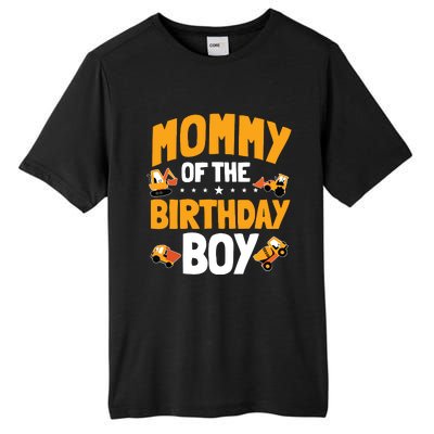 Mommy Of The Birthday Boy Construction Worker Bday Party Tall Fusion ChromaSoft Performance T-Shirt