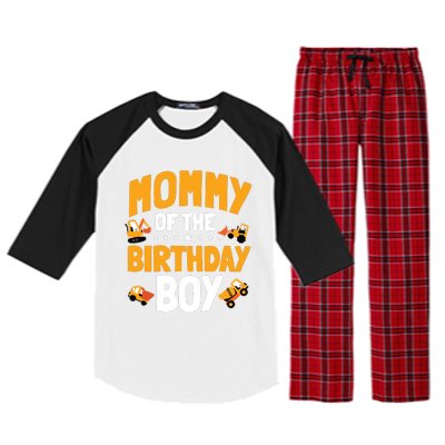 Mommy Of The Birthday Boy Construction Worker Bday Party Raglan Sleeve Pajama Set