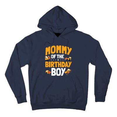 Mommy Of The Birthday Boy Construction Worker Bday Party Tall Hoodie