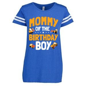 Mommy Of The Birthday Boy Construction Worker Bday Party Enza Ladies Jersey Football T-Shirt