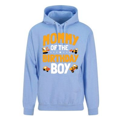 Mommy Of The Birthday Boy Construction Worker Bday Party Unisex Surf Hoodie