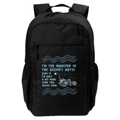 Monster Of The Abyss As Funny Anglerfish Or Black Seadevil. Daily Commute Backpack