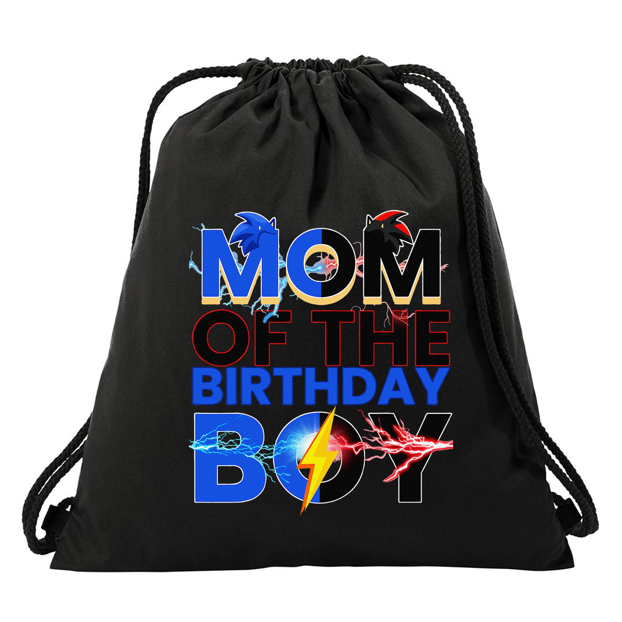 Mom Of The Birthday Boy Hedgehog Family Party Decorations Drawstring Bag