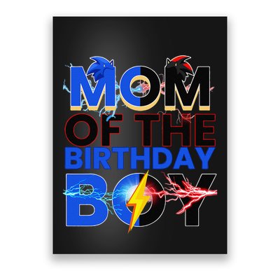 Mom Of The Birthday Boy Hedgehog Family Party Decorations Poster