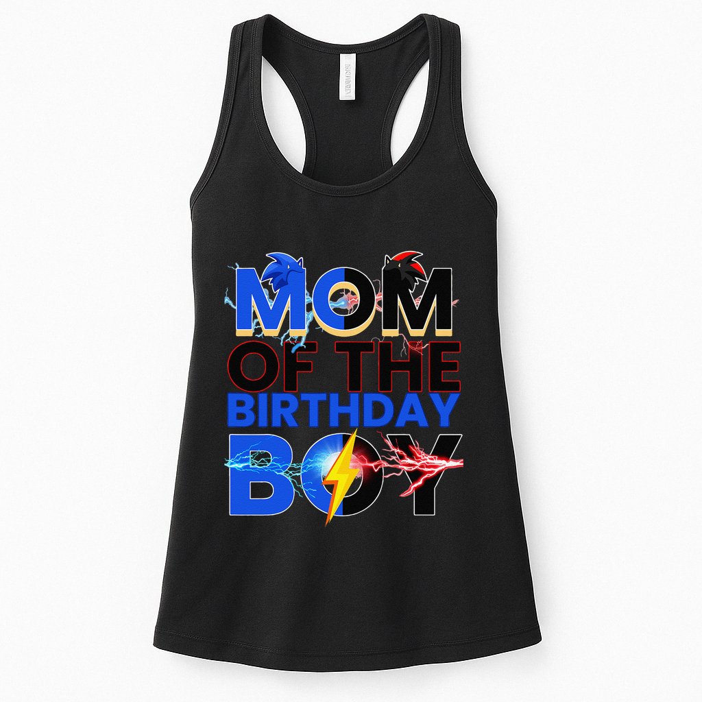 Mom Of The Birthday Boy Hedgehog Family Party Decorations Womens Tank Top