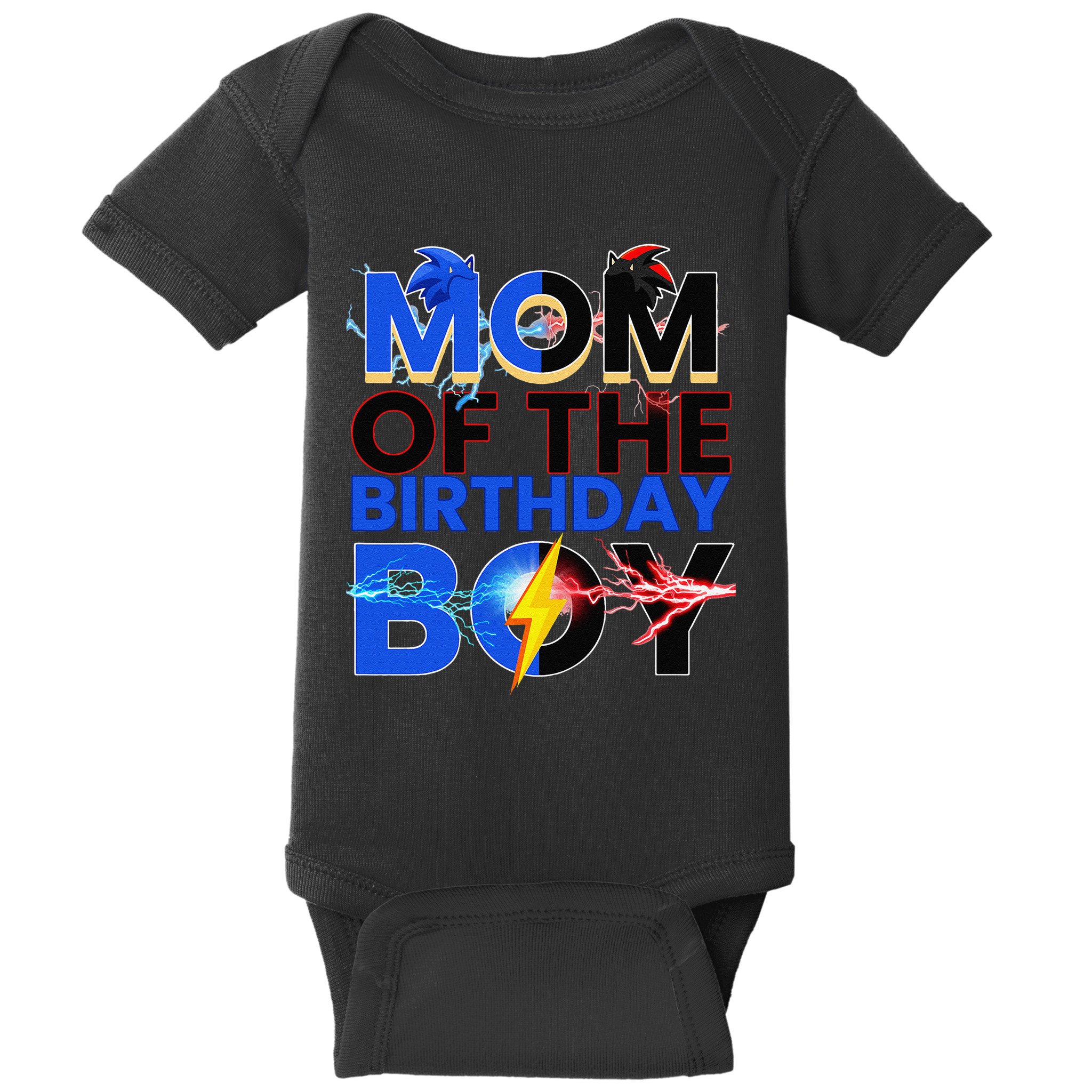 Mom Of The Birthday Boy Hedgehog Family Party Decorations Baby Bodysuit