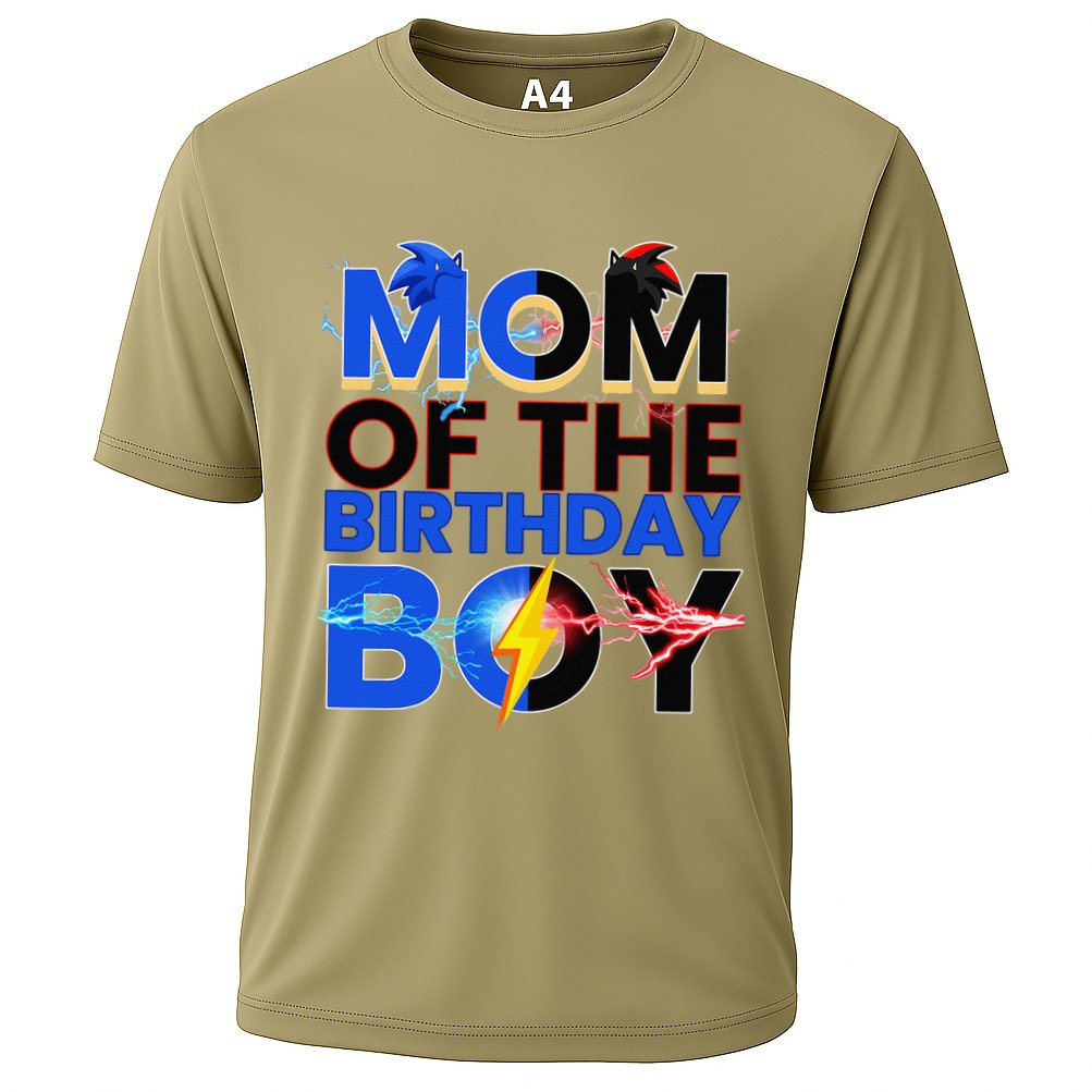 Mom Of The Birthday Boy Hedgehog Family Party Decorations Performance Shirt