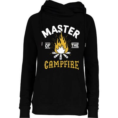 Master Of The Campfire Camping & Outdoors Gift Womens Funnel Neck Pullover Hood