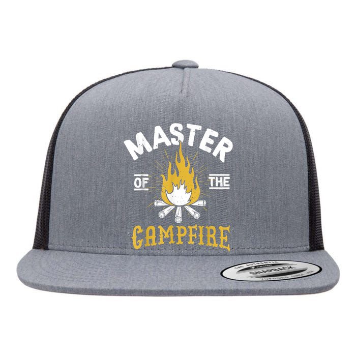 Master Of The Campfire Camping & Outdoors Gift Flat Bill Trucker Hat