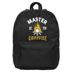 Master Of The Campfire Camping & Outdoors Gift 16 in Basic Backpack