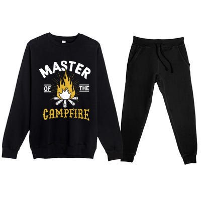 Master Of The Campfire Camping & Outdoors Gift Premium Crewneck Sweatsuit Set