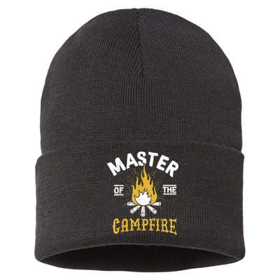 Master Of The Campfire Camping & Outdoors Gift Sustainable Knit Beanie