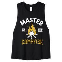 Master Of The Campfire Camping & Outdoors Gift Women's Racerback Cropped Tank