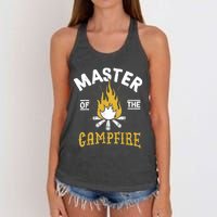 Master Of The Campfire Camping & Outdoors Gift Women's Knotted Racerback Tank