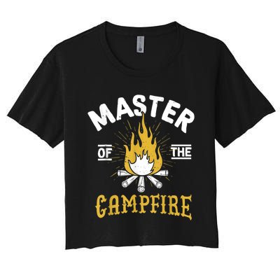 Master Of The Campfire Camping & Outdoors Gift Women's Crop Top Tee