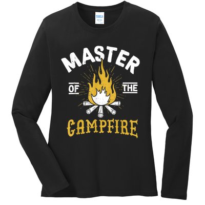 Master Of The Campfire Camping & Outdoors Gift Ladies Long Sleeve Shirt