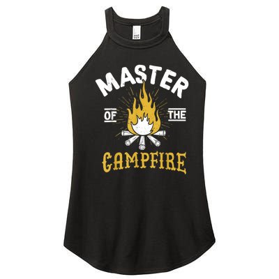 Master Of The Campfire Camping & Outdoors Gift Women's Perfect Tri Rocker Tank