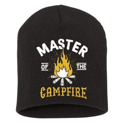 Master Of The Campfire Camping & Outdoors Gift Short Acrylic Beanie