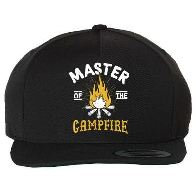 Master Of The Campfire Camping & Outdoors Gift Wool Snapback Cap