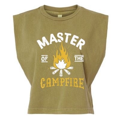 Master Of The Campfire Camping & Outdoors Gift Garment-Dyed Women's Muscle Tee