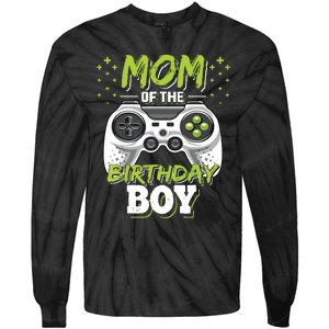 Mom Of The Birthday Boy Matching Video Gamer Birthday Party Tie-Dye Long Sleeve Shirt