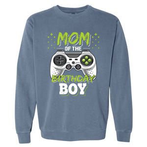 Mom Of The Birthday Boy Matching Video Gamer Birthday Party Garment-Dyed Sweatshirt