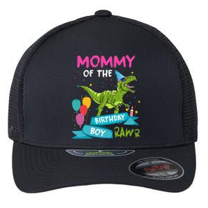 Mommy Of The Birthday Boy TRex RAWR Dinosaur Birthday Gift Flexfit Unipanel Trucker Cap