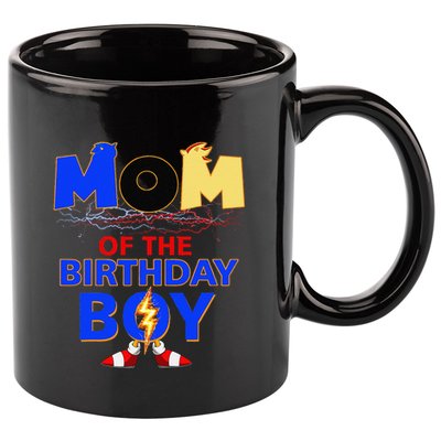 Mom Of The Birthday Boy Hedgehog Family Party Decorations 11oz C Handle Ceramic Mug