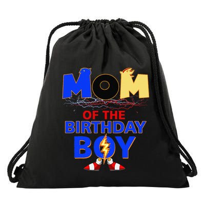 Mom Of The Birthday Boy Hedgehog Family Party Decorations Drawstring Bag