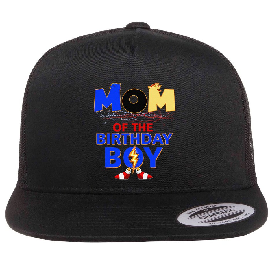 Mom Of The Birthday Boy Hedgehog Family Party Decorations Flat Bill Trucker Hat
