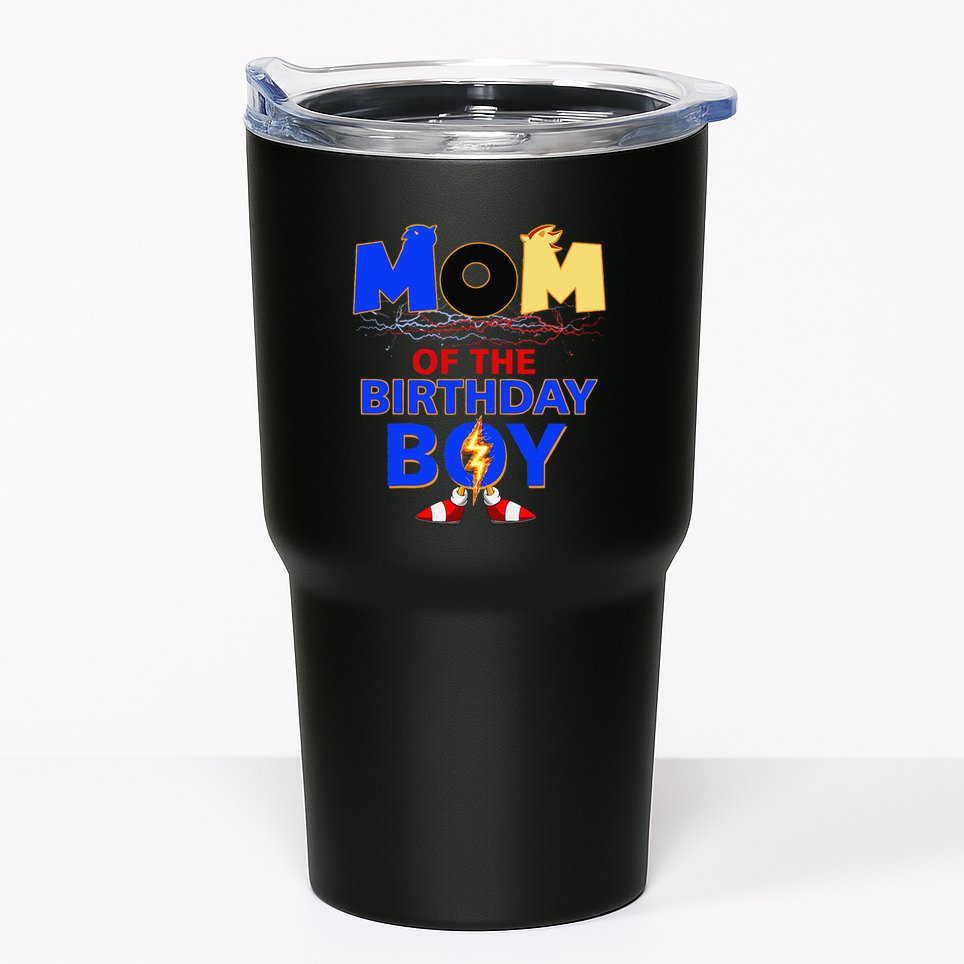 Mom Of The Birthday Boy Hedgehog Family Party Decorations Tumbler