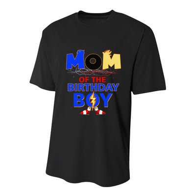 Mom Of The Birthday Boy Hedgehog Family Party Decorations Youth Performance Sprint T-Shirt