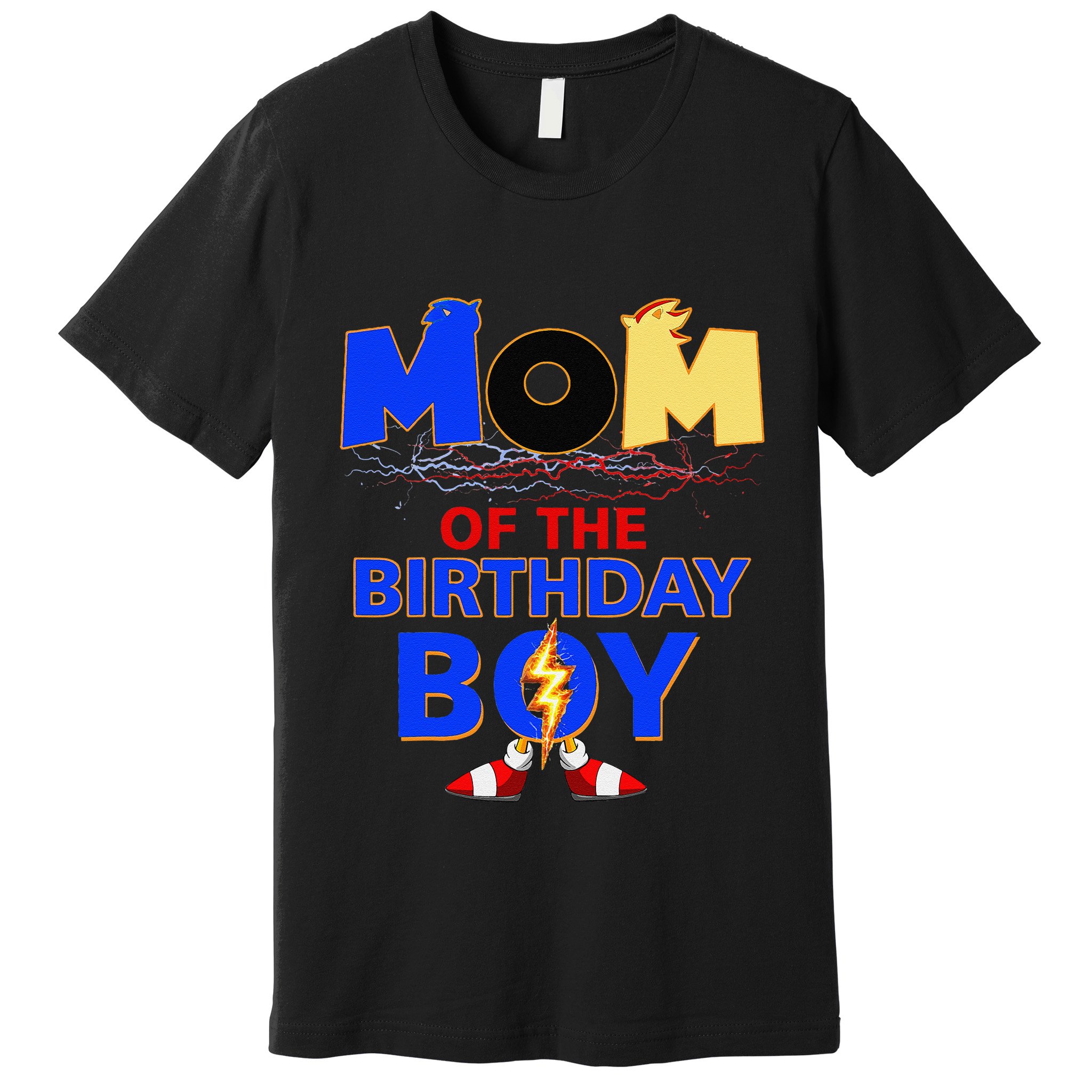 Mom Of The Birthday Boy Hedgehog Family Party Decorations Premium T-Shirt